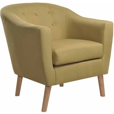Roundhill Furniture Pisano Sedia In Ciniglia Gialla Con Cuscino A Rene – Senza Braccioli, Stile Contemporaneo - 5