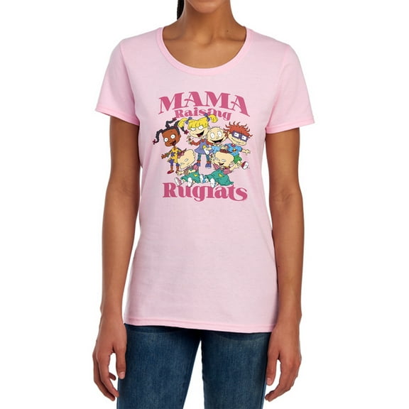 Rugrats Mother's Day Mama Raising Rugrats Women's T Shirt, Pink, Small
