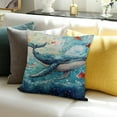 thumbnail image 3 of Patifu Outdoor Patio Throw Pillow Cover Watercolor Whale Farmhouse Décor Outside Furniture Swing Seat Bench Chair Decorative Cushion Cases Deep Seat Bed Couch Sofa 12x12in, 3 of 5