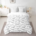 thumbnail image 2 of jejeloiu Sketch 3D Airplane 7-Piece Bedding Comforter Set,Modern Aircraft King Bedding Sets,White Gray Bed Sheets For Kids,Super Cozy Room Decor Reversible, 2 of 8