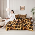 thumbnail image 4 of Erosebridal Teens Abstract Leopard Print Bedding Comforter Set 7 Pieces,Wildlife Cheetah Print Full Bedding Set For Adults,Black Reversible, 4 of 6