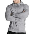 thumbnail image 2 of asjyhkr Hoodies for Men Long Sleeve Zipper Hooded Tights Lightweight Stretch Gym Running Workout Sweatshirts, 2 of 9