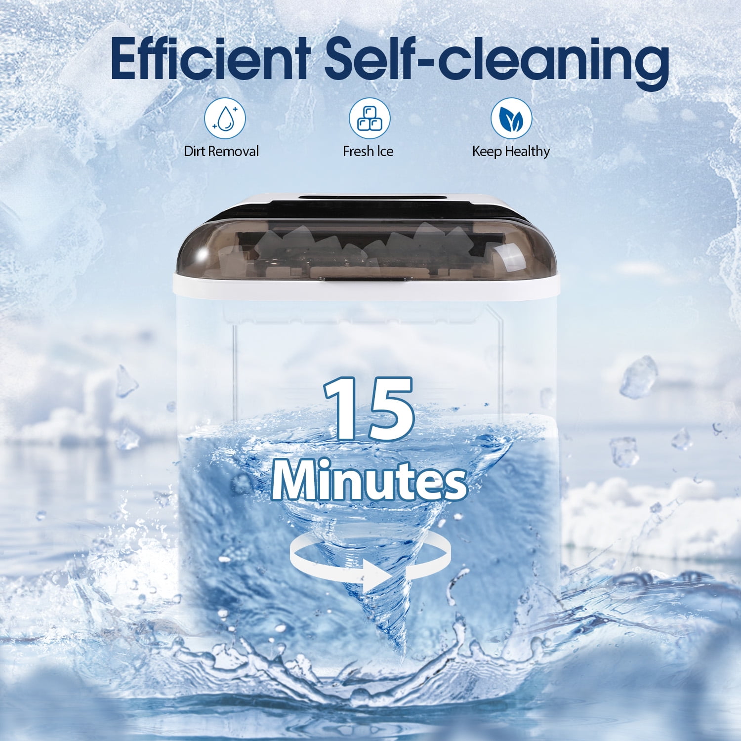 WiFI Smart Ice Maker Machine,35lbs/24H Ice Maker Countertop, Tank Storage 1.3L,Portable Self-Cleaning Ice Maker,APP Control Countertop Fast Ice Maker with Ice Scoop for Home, Camping,Bars,Coffee Shop