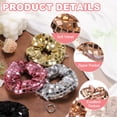 thumbnail image 3 of Uxcell 5pcs Velvet Scrunchie with Pocket Zipper (2 Inch) - Bright Elastic Bands Hair Ties Girls Women Hidden Compartment Pockets, for Ponytail Holder Travel Coins Keys, Champagne, 3 of 6