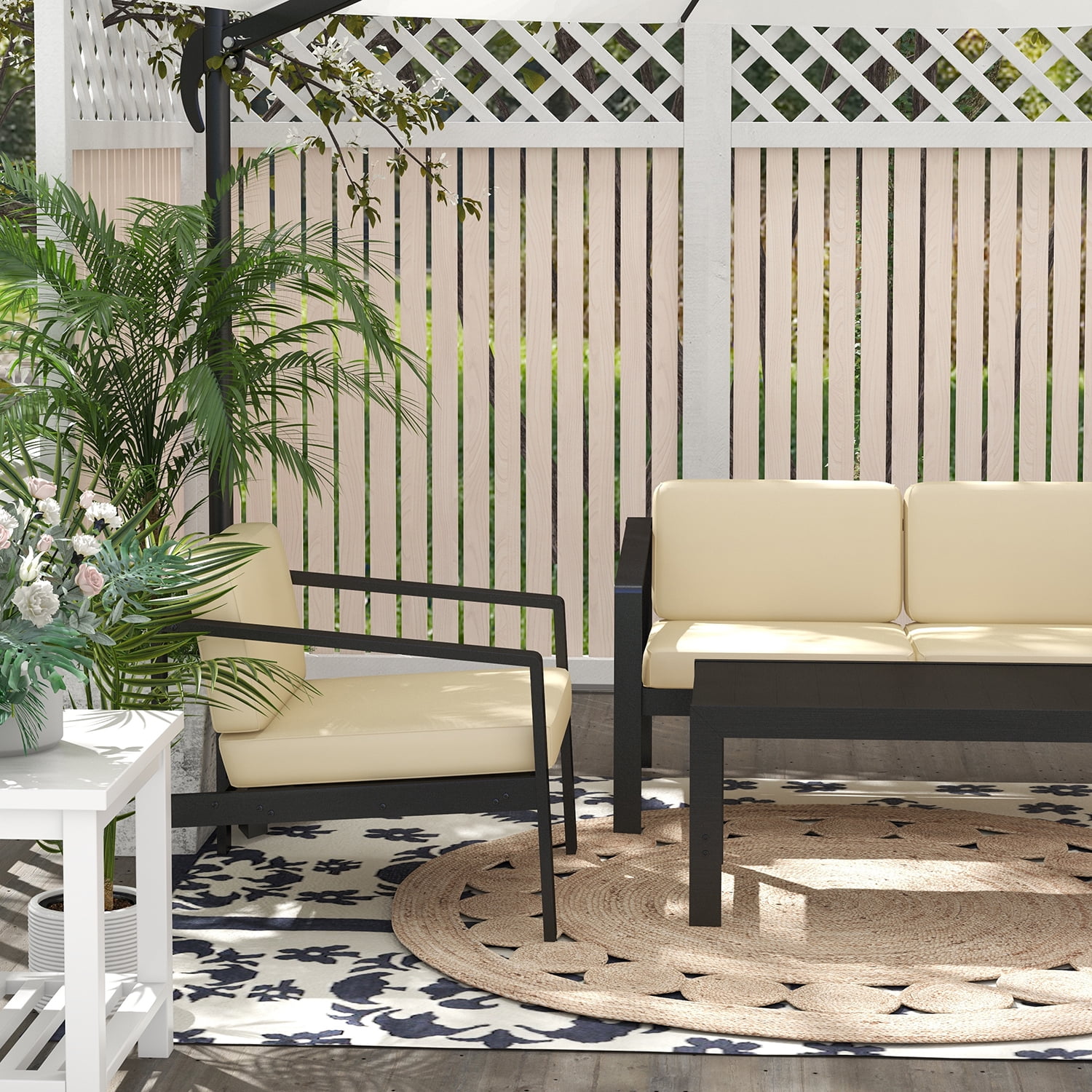 Resenkos Mid Century Outdoor Patio Dining Chairs with Steel Frame, Deep Seating Armchair Single Sofa for Porch, Lawn, Garden, Backyard Resenkos Mid Century Outdoor Patio Dining Chairs with Steel Frame, Deep Seating Armchair Single Sofa for Porch, Lawn, Garden, Backyard