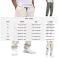 thumbnail image 3 of Sweatpants for Men Men's Solid Color Tight Waist Drawstring Casual Sports Multi Pocket Workwear Pants Black Xl, 3 of 9