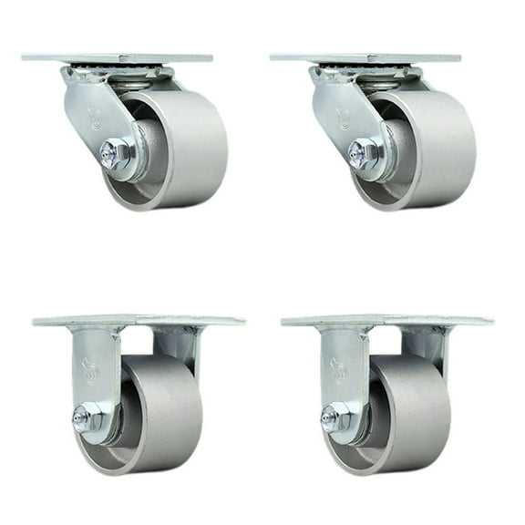 3.25 Inch Semi Steel Caster Set with Ball Bearings 2 Swivel Lock 2 Rigid SCC