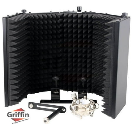 Studio Microphone Soundproofing Acoustic Foam Panel by Griffin Soundproof Filter Sound Diffusion Mic Booth Shield Insulation Diffuser Noise Deadening/Absorbing/Barrier for Audio Music