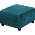 thumbnail image 2 of Square Ottoman Ottoman Slipcover Square Footstool Protector Storage Stool Ottoman Stretch With Elastic Bottom Feature Real Velvet Plush Fabric（Length：27 32 Inch）, 2 of 8