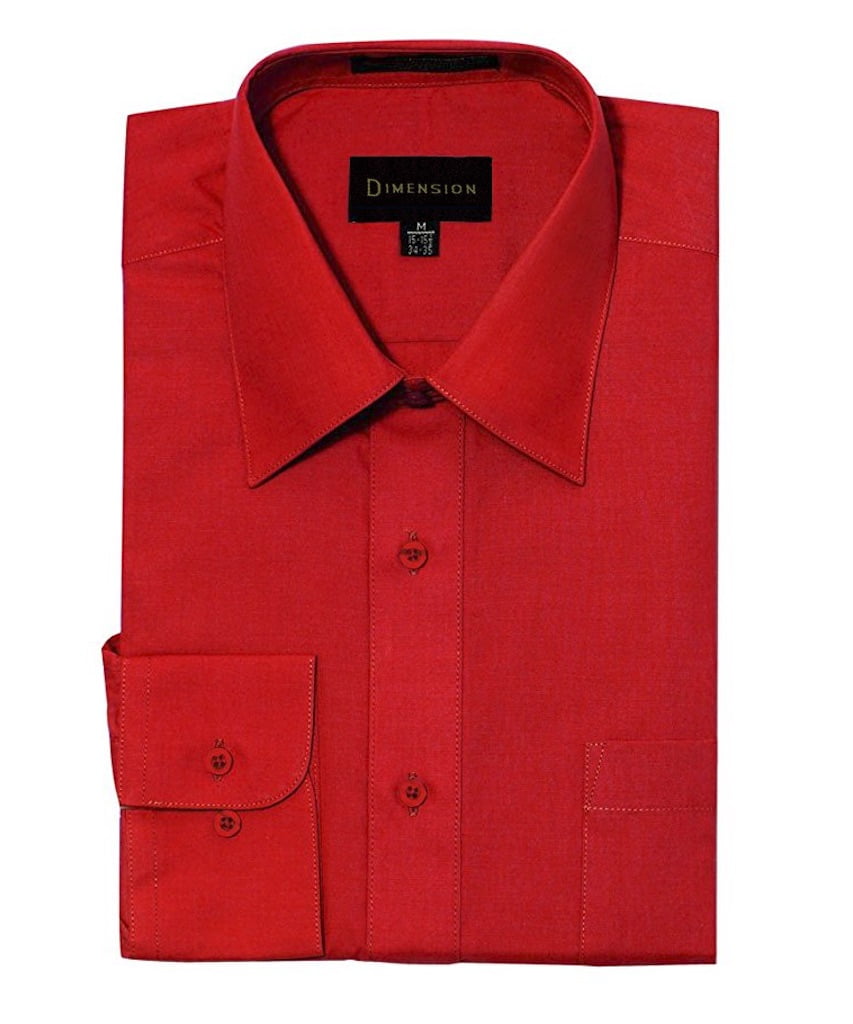 red long sleeve dress shirt