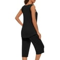 thumbnail image 4 of FAIWAD Womens Short Pajama Set 2 Piece Summer Sleepwear Set Sleeveless Tank Tops and Capri Short Pant, 4 of 8