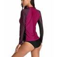 thumbnail image 4 of Women's Long Sleeve Rash Guard UPF 50+ Striped Swim Shirts, 4 of 5