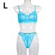 thumbnail image 1 of Encaje sexy conjunto de ropa interior sujetador ropa interior regalo para mujer, azul verde, L 2 piezas seitruly XX000054-37, 1 of 7