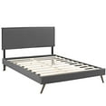 thumbnail image 3 of Modway Amaris Queen Fabric Platform Bed with Round Splayed Legs in Gray, 3 of 6