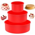 thumbnail image 1 of 3Pcs Moule à Gâteau Rond en Silicone Moules à Gâteau en Silicone Rond Antiadhésif de Qualité Alimentaire Moule à Gâteau en Silicone Rond Moule à Gâteau en Silicone Résistant à la Chaleur Facile à Libérer Moule à Gâteau en Silicone pour la Cuisson des Gâteaux, 1 of 5