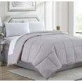 thumbnail image 1 of Goose Down Alternative Microfiber Quilted Solid Comforter - Twin/Silver, 1 of 6