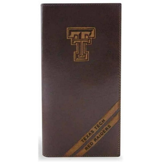 ZeppelinProducts TXT-IWD4-BRW Texas Tech Secretary Debossed Leather Wallet