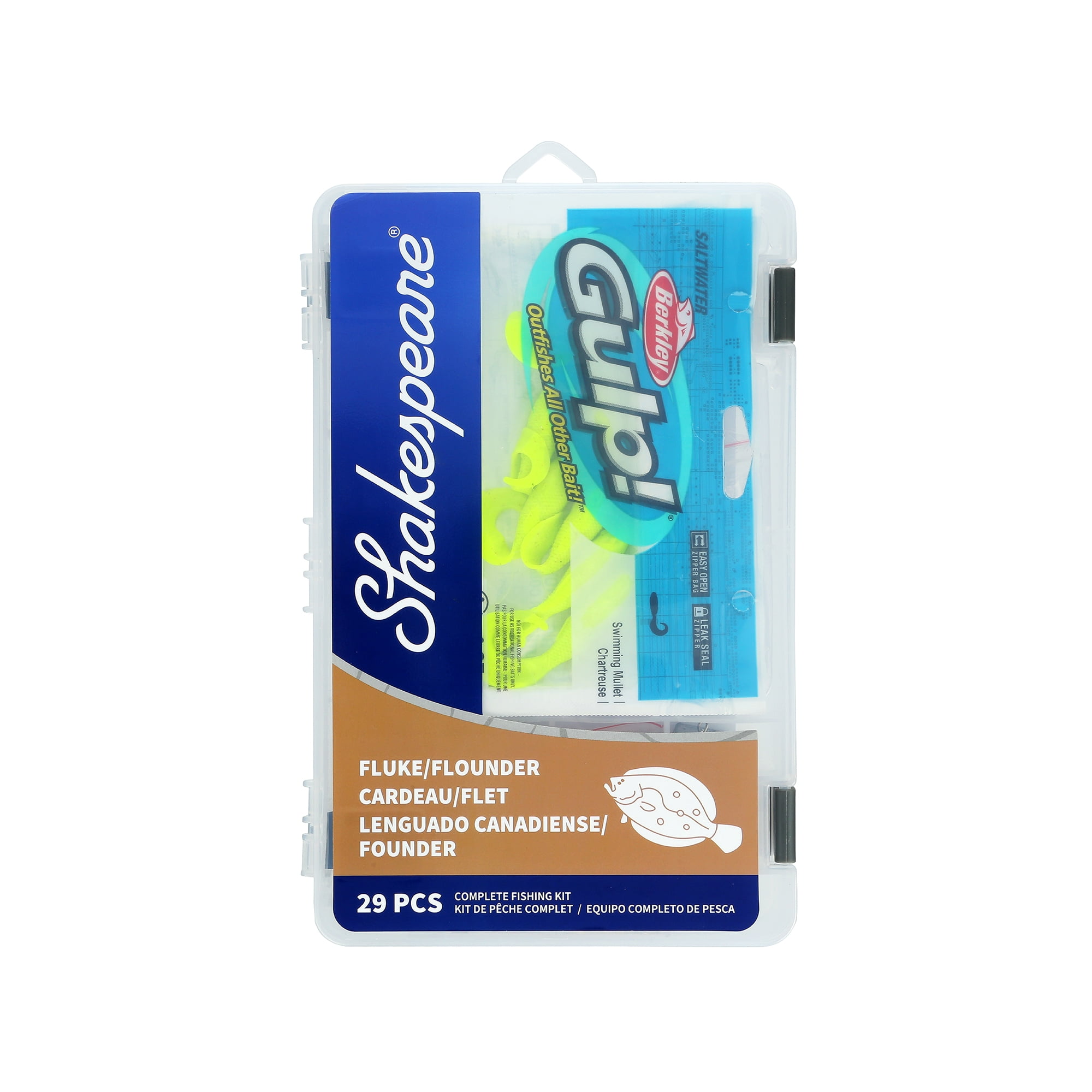 Shakespeare Catch More Fish Fluke Flounder Tackle Box Kit, Fishing Tackle Box with Tackle