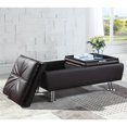 thumbnail image 3 of Coaster Pouf de Rangement en Faux Cuir Touffeté Dilleston en Marron, 3 of 4