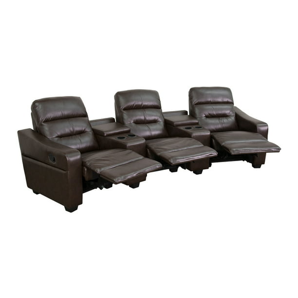 Offex Theatre Seats Leather Reclining, Theatre Seating Sleeper Sofa