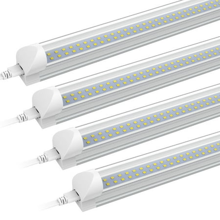 

T8 4ft LED Shop Light Fixtures Linkable Dual Row 36W 6000K White 8-Pack