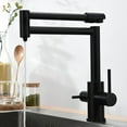 Folding Kitchen Faucet, Deck Mounted Rotating Telescopic Kitchen Sink