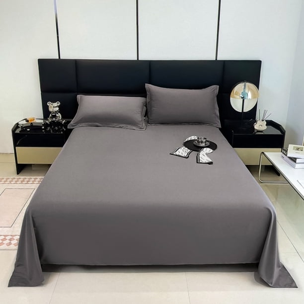 Sábana de poliéster de color liso de 180 x 230 cm | Sábana de fibra suave y lavable | Ropa de cama duradera y resistente a la decoloración | Sábana de fácil cuidado para todos los tamaños de