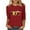Red, variant on Womens Summer Tops 2026 Women's Beer Festival Round Neck 3/4 Sleeve T-shirt Loose Top 7/4 Sleeve Round Neck Top/Shirt Black S