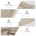 thumbnail image 5 of Ohufall Men 2 Piece Outfit Button Turndown Collared Loose Long-sleeve Shirt with Drawstring Elastic Waist Baggy Shorts Suit, 5 of 5