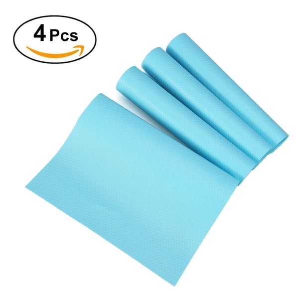 4 Piezas Revestimiento para Estantes, Tapetes para Fregadero de Cocina, Alfombrilla para Refrigerador Estanterías Antideslizante para Armario, Estantes de Despensa, Cajones Amonsee No