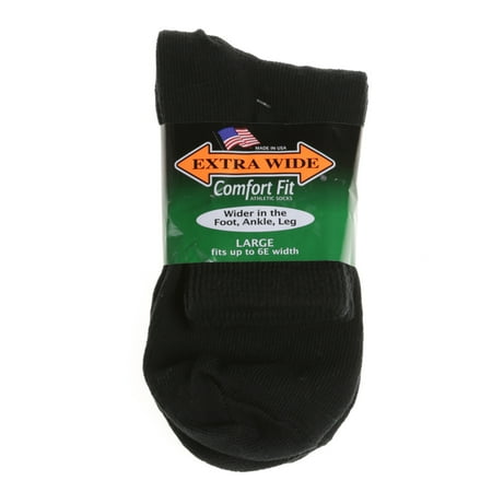 Extra Wide Athletic Quarter Socks for Men (3 Pack)