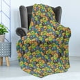 thumbnail image 4 of Alien Soft Flannel Fleece Throw Blanket, Monsters with Many Eyes Crowd of Characters from Outer Space Visitors of the Earth, Cozy Plush for Indoor and Outdoor Use, 50" x 60", Multicolor, by Ambesonne, 4 of 5