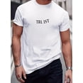 thumbnail image 1 of Men's Casual Short Sleeve T-Shirt with Letter Print, Round Neck, Polyester - Machine Washable, Casual, Sport, 1 of 6