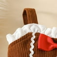 thumbnail image 6 of GYRATEDREAM Infant Baby Girl Corduroy Overall Dress Toddler Christmas Gingerbread Man Bowknot Casual Suspender Dresses Fall Winter Clothes Brown for 3M-3T, 6 of 7