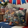 thumbnail image 3 of 2 Pack Outdoor Waterproof Throw Pillow Covers,Country Flower Vase Butterfly Decorative Square Patio Pillowcases for Chair Couch Sofa 16x16in, 3 of 9