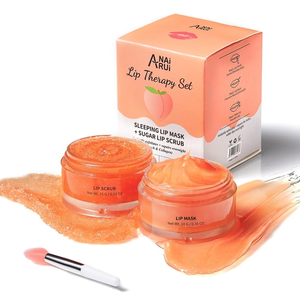 Set de mascarilla y exfoliante labial ANAI RUI Lip Care Kit Peach