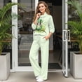 thumbnail image 3 of SCRAWLGOD St. Patrick's Day Owl Clover Print Light Green Sweatsuits for Women 2 Piece Outfit Matching Lounge Sets Fall Outfits Fashion Clothing Turtleneck Pullover Track Suits for Casual Wear, XL, 3 of 7