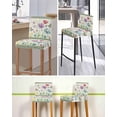 thumbnail image 5 of Spring Flowers Bar Stool Covers Set of 2, Retro Boho Botanical Florals Butterfly Stretch Washable Bar Chair Covers with Backs, Removable Pub Counter Height Chair Cover for Kitchen Dining Room Cafe, 5 of 7