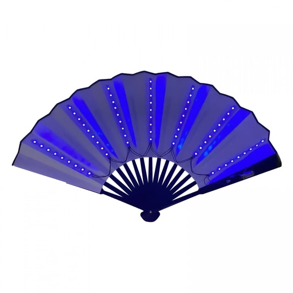 ACDANC Large Holographic Folding Hand Fan,Line Dance Popping Fan,Clap Fans for Line Dancing Glowing Stage Performance Hand Fan