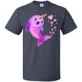 thumbnail image 3 of Inktastic Valentine's Day Cute Pink Narwhal with Hearts T-Shirt, 3 of 5