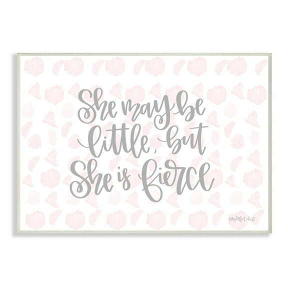The Kids Room By Stupell She May Be Little But She Is Fierce Pink Watercolor Pattern