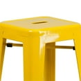 thumbnail image 2 of Bowery Hill Metal Yellow Bar Height Stool Square Backless 12" Unassembled, 2 of 5