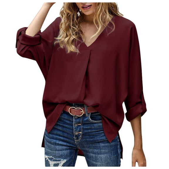 Vedolay Women's Tops Plus Size Long Sleeve Floral Tunic Top ,S