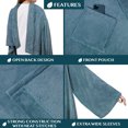 thumbnail image 3 of PAVILIA Wearable Blanket with Sleeves for Adult Women Men, Cozy Fleece Warm Wrap Throw Blanket with Arms, Pocket, Gifts for Christmas, Wife, Light Blue, 3 of 9