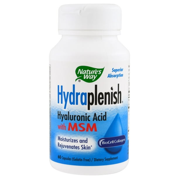 Nature's Way, Hydraplenish, Hyaluronic Acid With MSM, 60 ...