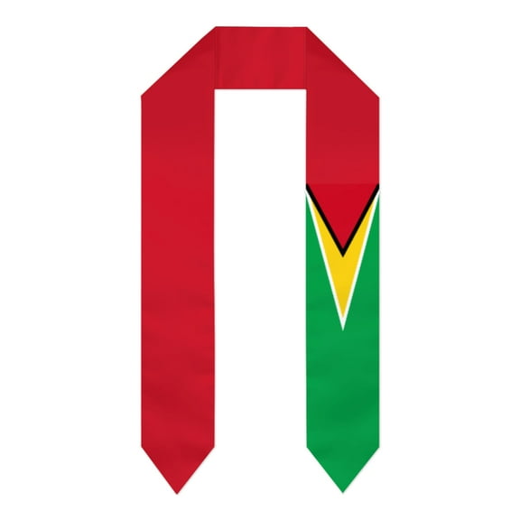 Guyana Flag Thick Graduation Sash Stole Scarf Double Sided Honor Stole For Graduation Students Class Of 2024