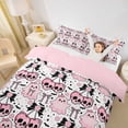 thumbnail image 3 of Homewish Coquette Halloween Skull Ghost Duvet Cover Queen,Cherry Bow Print Queen Bedding,Pink White,Pink Reversible,3 Pieces,1 Duvet Cover and 2 Pillowcases, 3 of 6