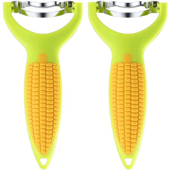 2 Pieces Corn Peeler Corn Stripper Knife, Kitchen Corn Cob Remover Serrated Vertical Blade Remover