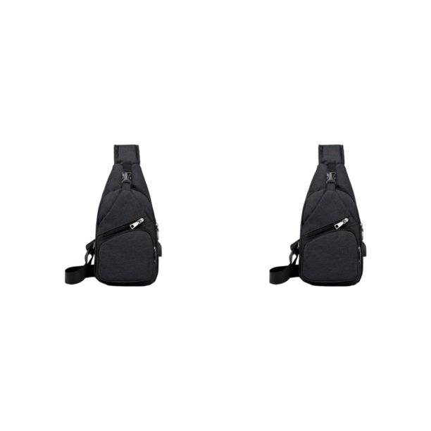Minnieouse ergonómica para hombre: bolso de hombro de gran capacidad y fácil de limpiar, bolso para hombre, bolso para hombre, riñonera Negro 2piezas