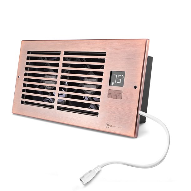 AyA Gear Smart register vent, Quiet ac vent fan with Thermostat Control, Heating Cooling